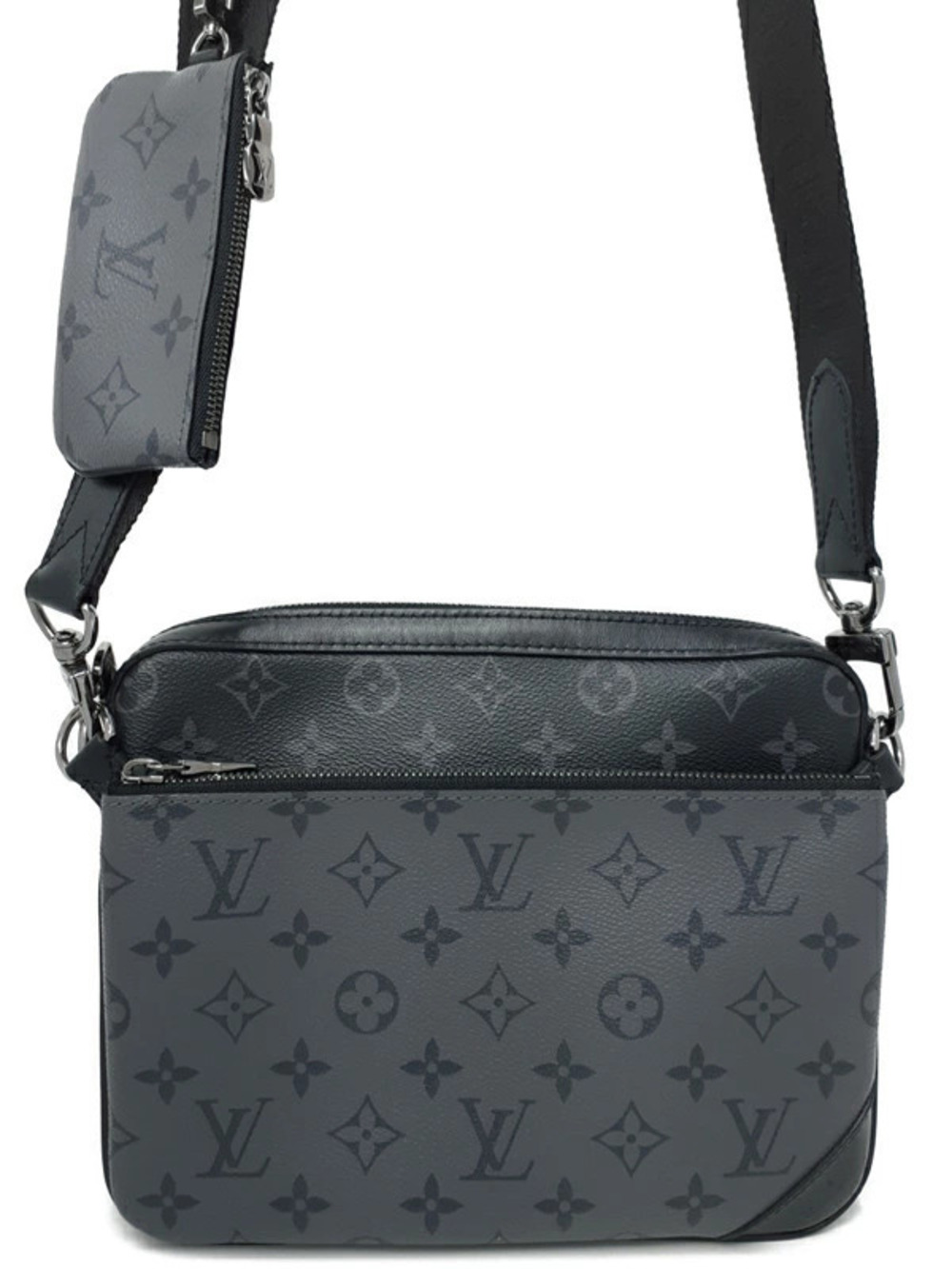 Louis Vuitton Monogram Eclipse Black Trio Messenger Shoulder Bag